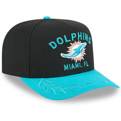 Miami Dolphins New Era Youth 2025 NFL Draft A-Frame 9FIFTY Snapback Hat - Black/Aqua - NFL