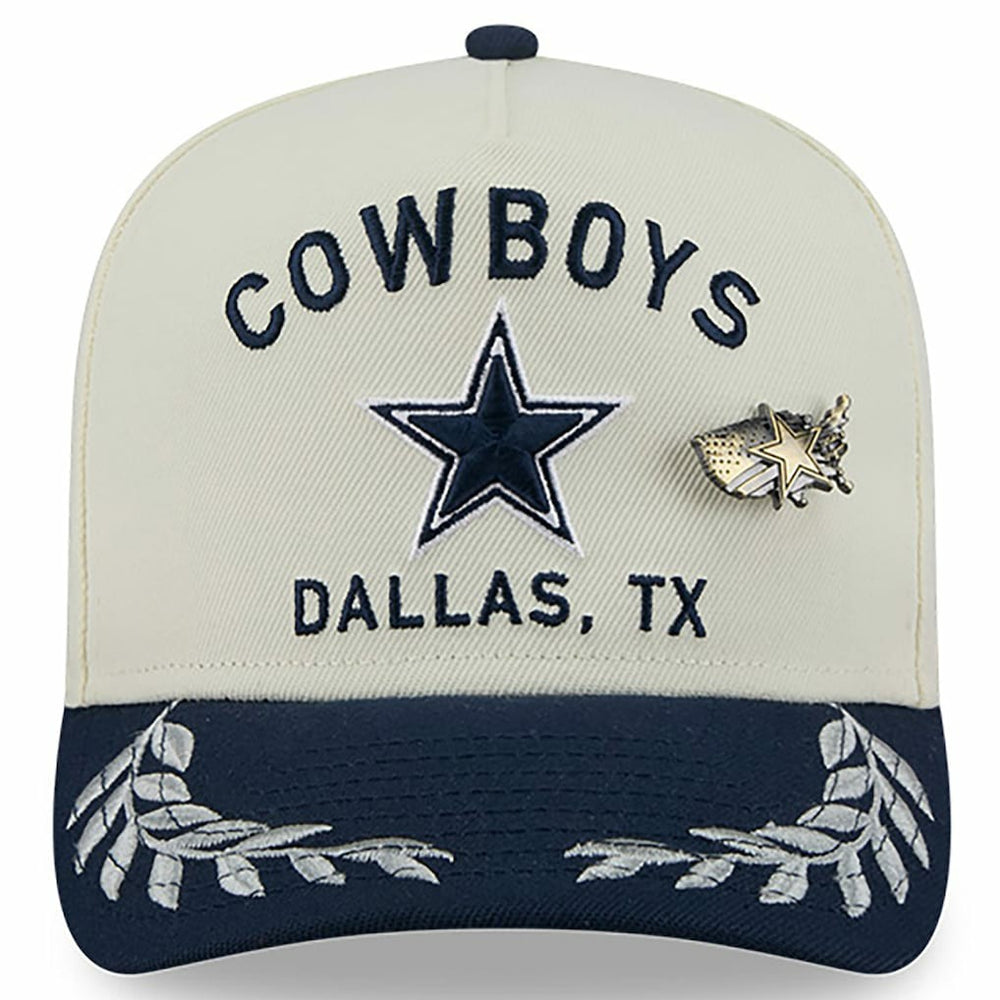 Dallas Cowboys New Era 2025 NFL Draft A-Frame 59FIFTY Fitted Hat - Cream/Navy - NFL