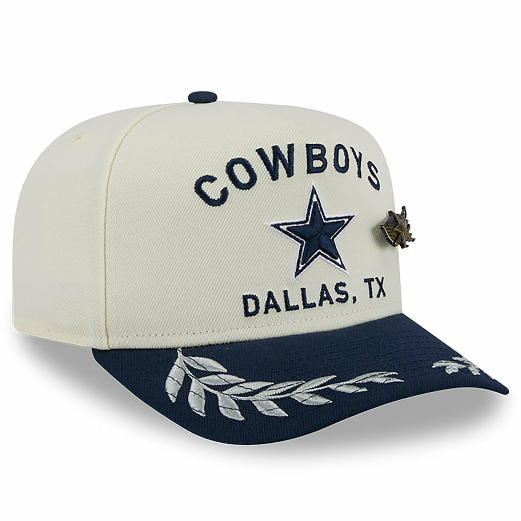 Dallas Cowboys New Era 2025 NFL Draft A-Frame 59FIFTY Fitted Hat - Cream/Navy - NFL