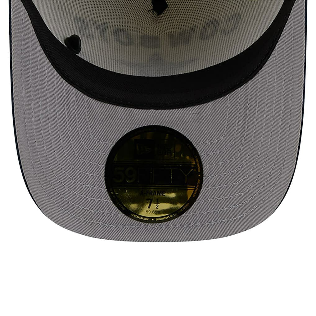 Dallas Cowboys New Era 2025 NFL Draft A-Frame 59FIFTY Fitted Hat - Cream/Navy - NFL