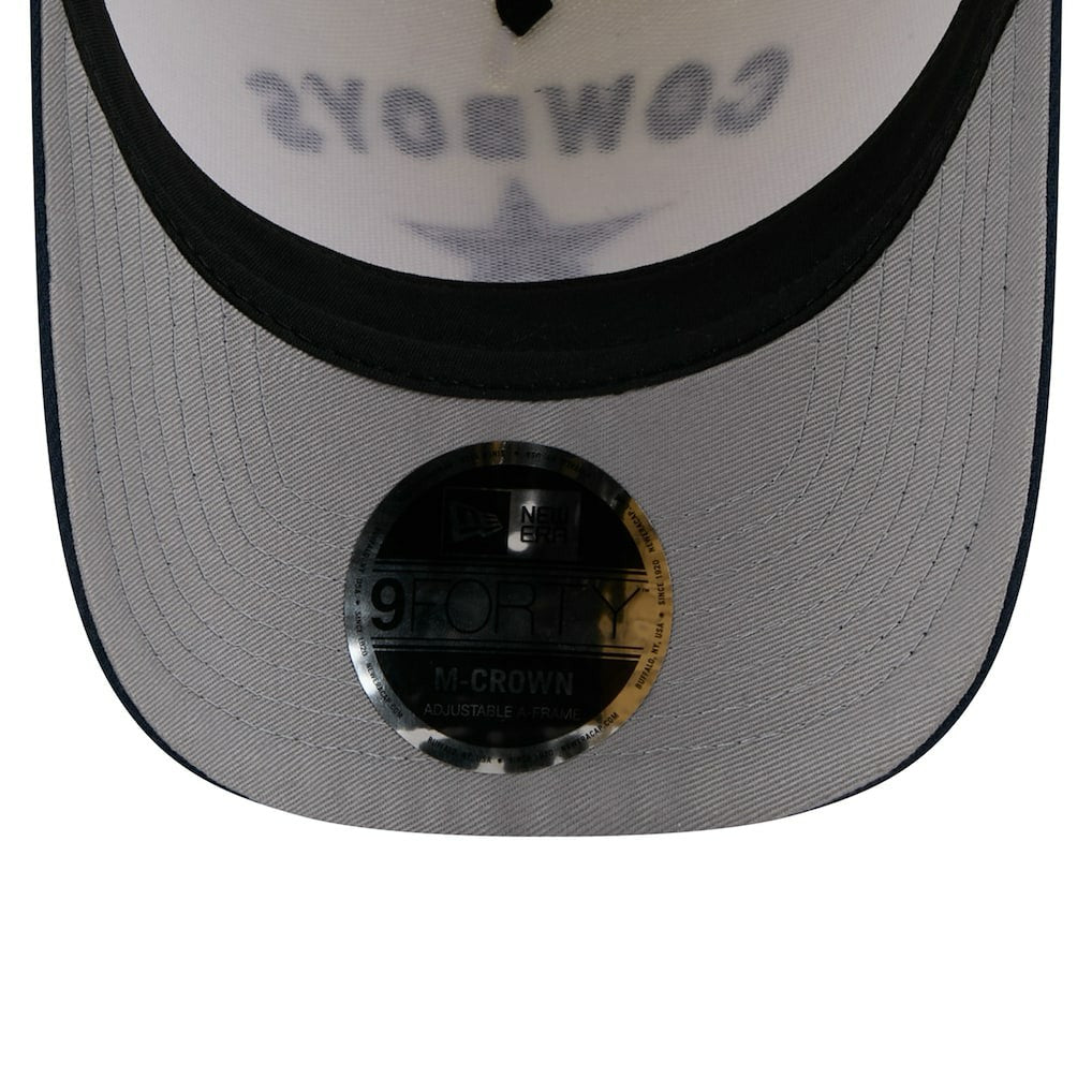 Dallas Cowboys New Era 2025 NFL Draft 9FORTY A-Frame M-Crown Adjustable Hat - Cream/Navy - NFL