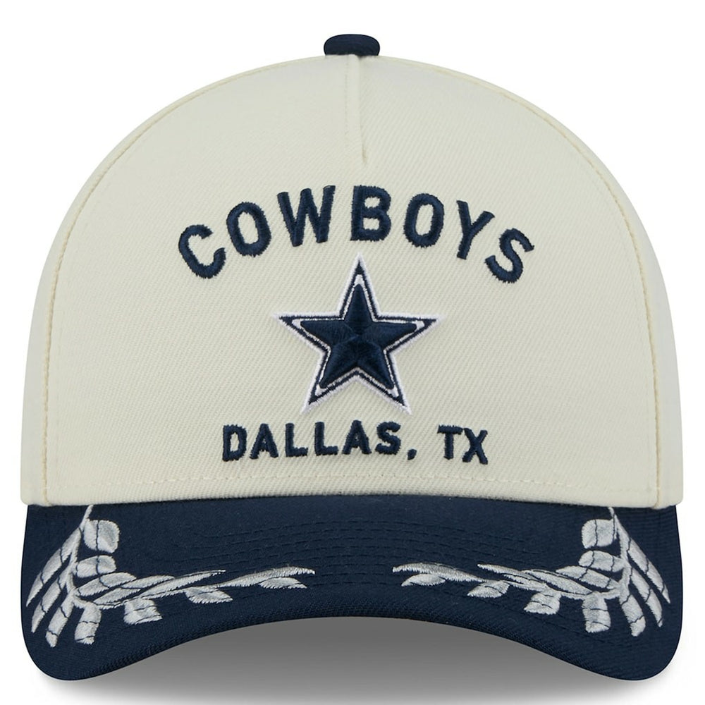 Dallas Cowboys New Era 2025 NFL Draft 39THIRTY Flex Hat - Cream/Navy - NFL