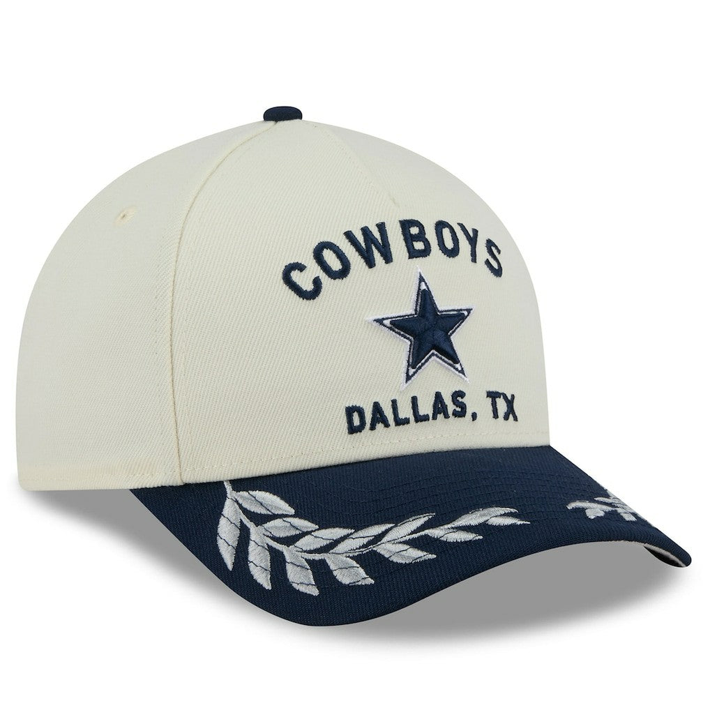 Dallas Cowboys New Era 2025 NFL Draft 39THIRTY Flex Hat - Cream/Navy - NFL