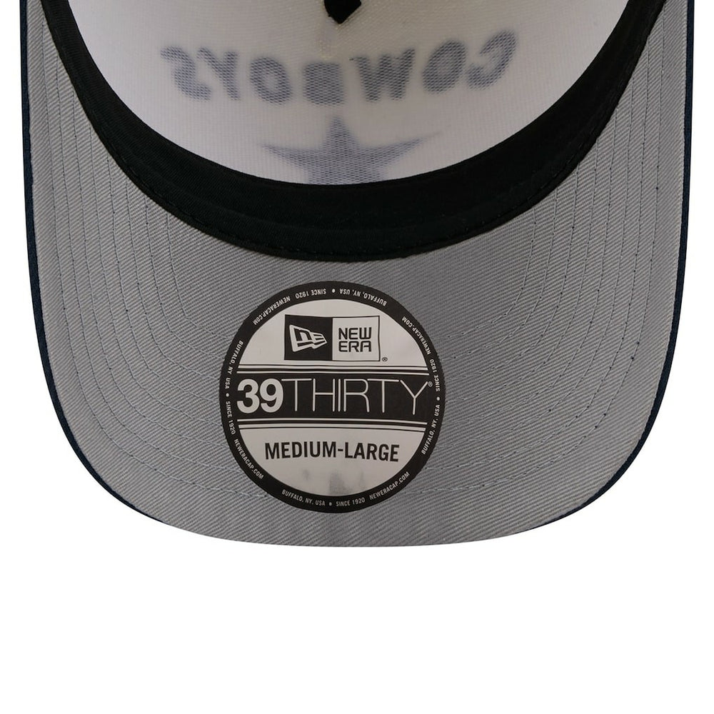 Dallas Cowboys New Era 2025 NFL Draft 39THIRTY Flex Hat - Cream/Navy - NFL