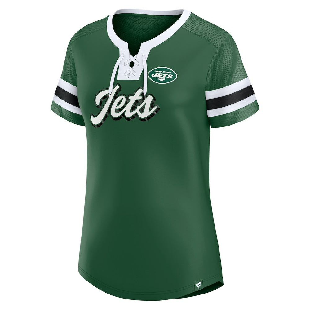 New York Jets Women's Original State Lace-Up T-Shirt - Green - Fanatics