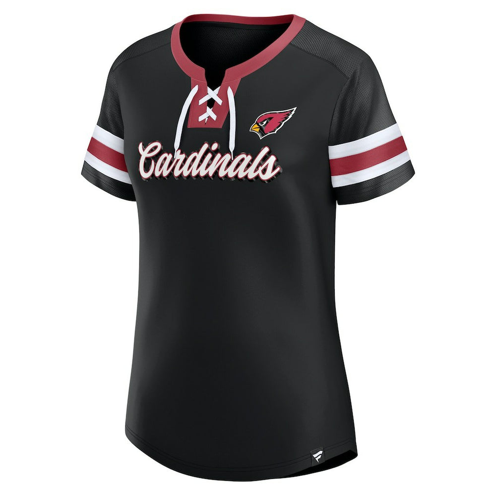 Arizona Cardinals Women's Original State Lace-Up T-Shirt - Black - Fanatics