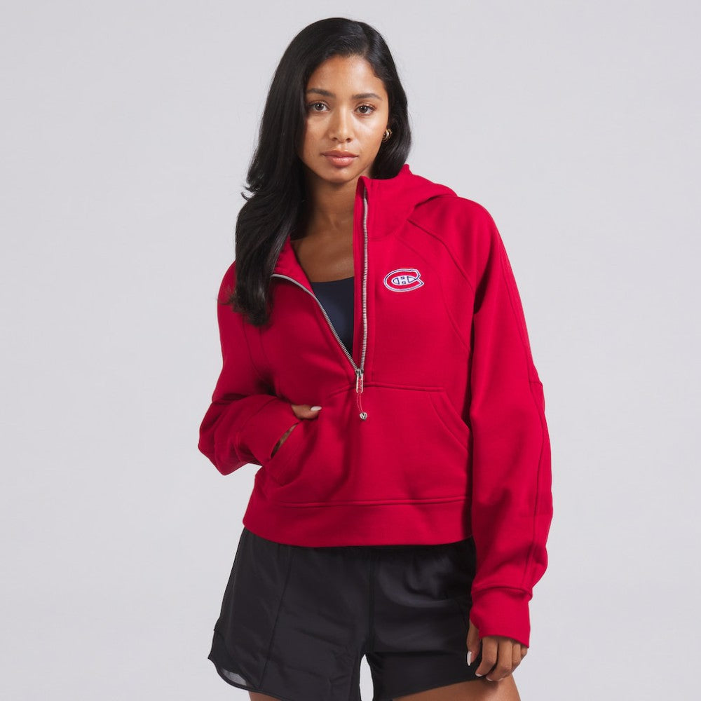 Montreal Canadiens lululemon Women's Scuba Oversized Half-Zip Hoodie - True Red | NHL Lifestyle