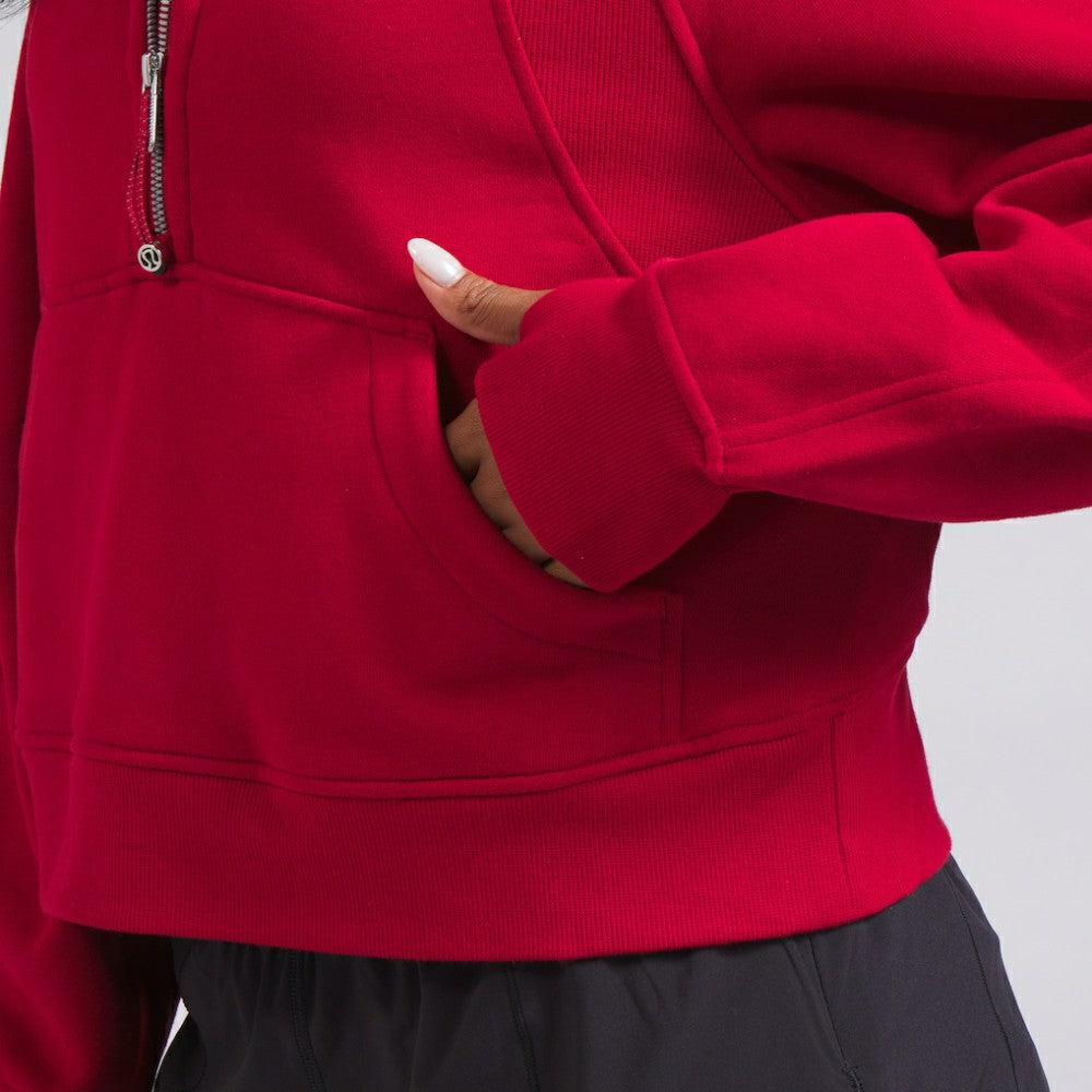 Montreal Canadiens lululemon Women's Scuba Oversized Half-Zip Hoodie - True Red | NHL Lifestyle