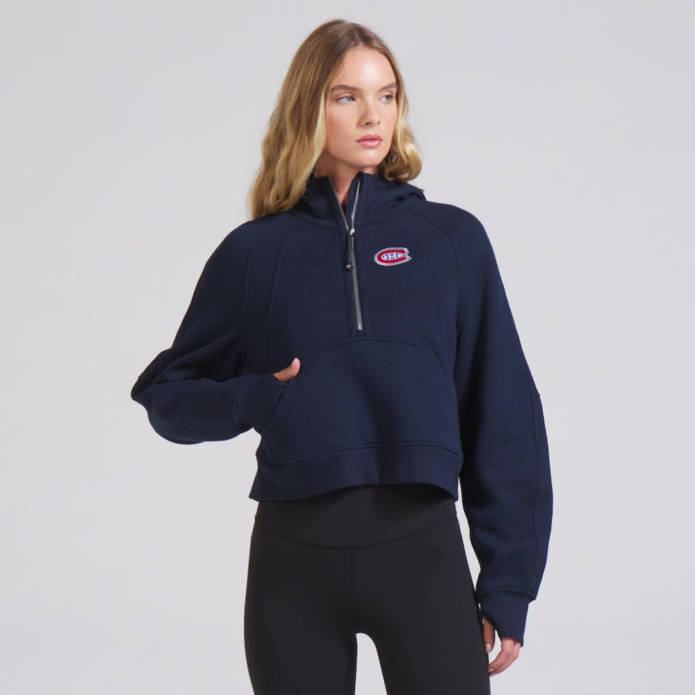 Montreal Canadiens lululemon Women's Scuba Oversized Half-Zip Hoodie - True Navy | NHL Clearance