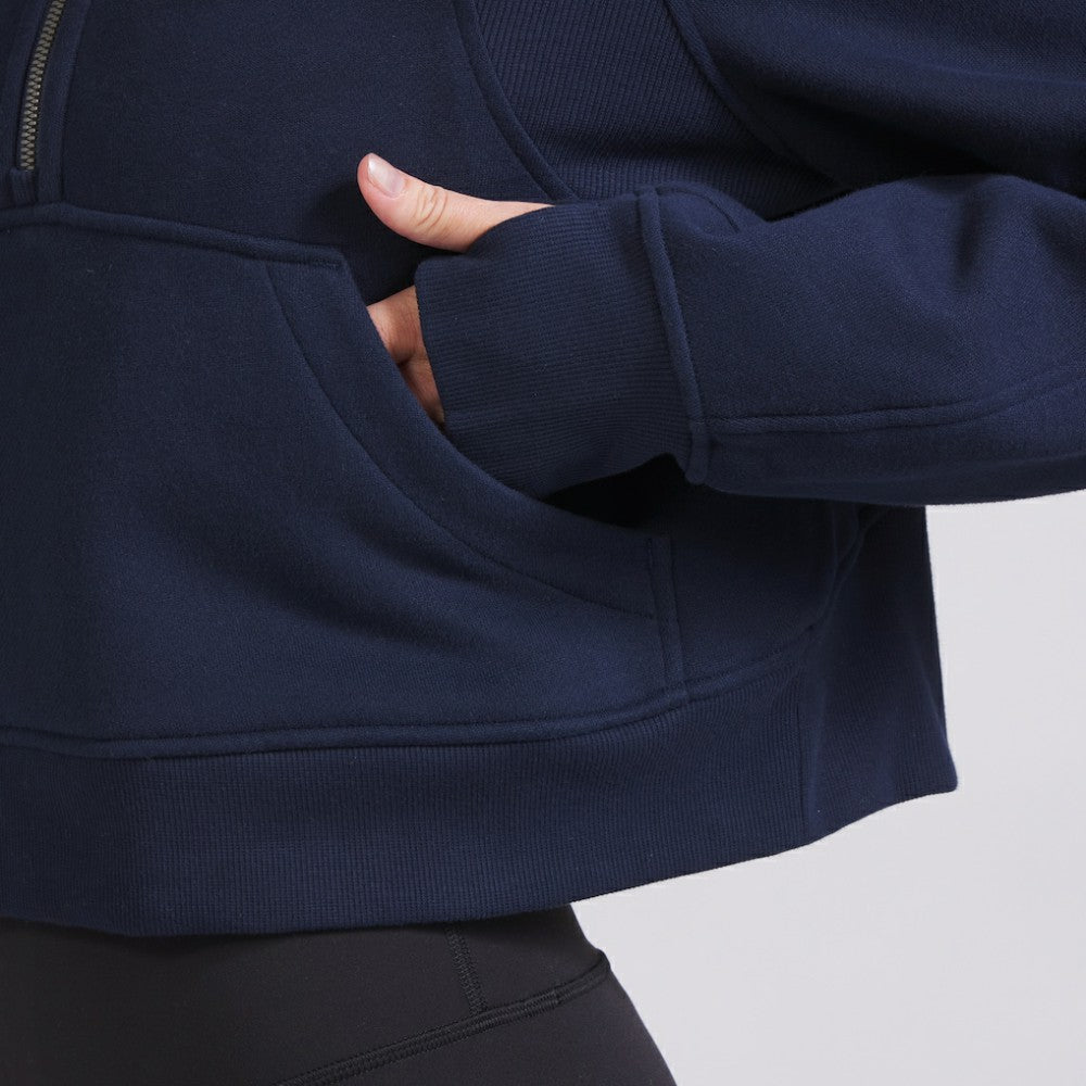 Montreal Canadiens lululemon Women's Scuba Oversized Half-Zip Hoodie - True Navy | NHL Clearance