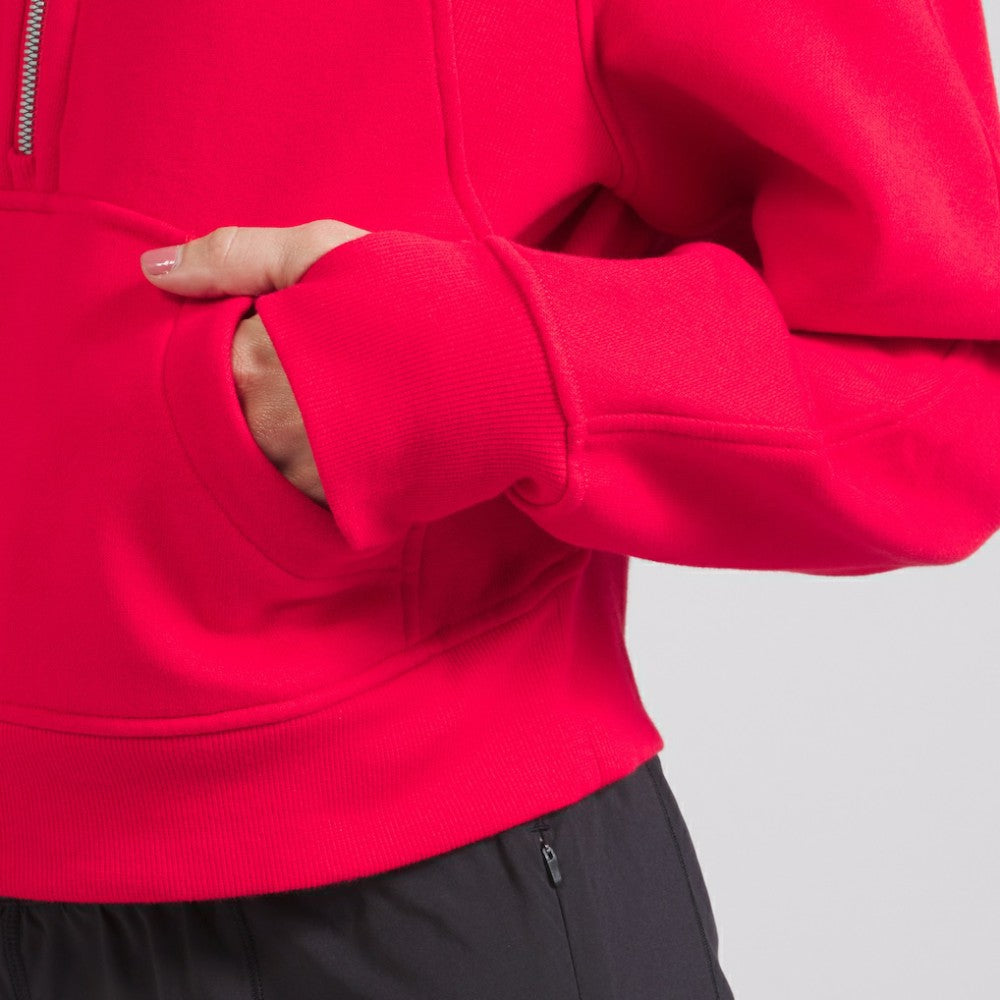 Chicago Blackhawks lululemon Women's Scuba Oversized Half-Zip Hoodie - True Red | NHL near me