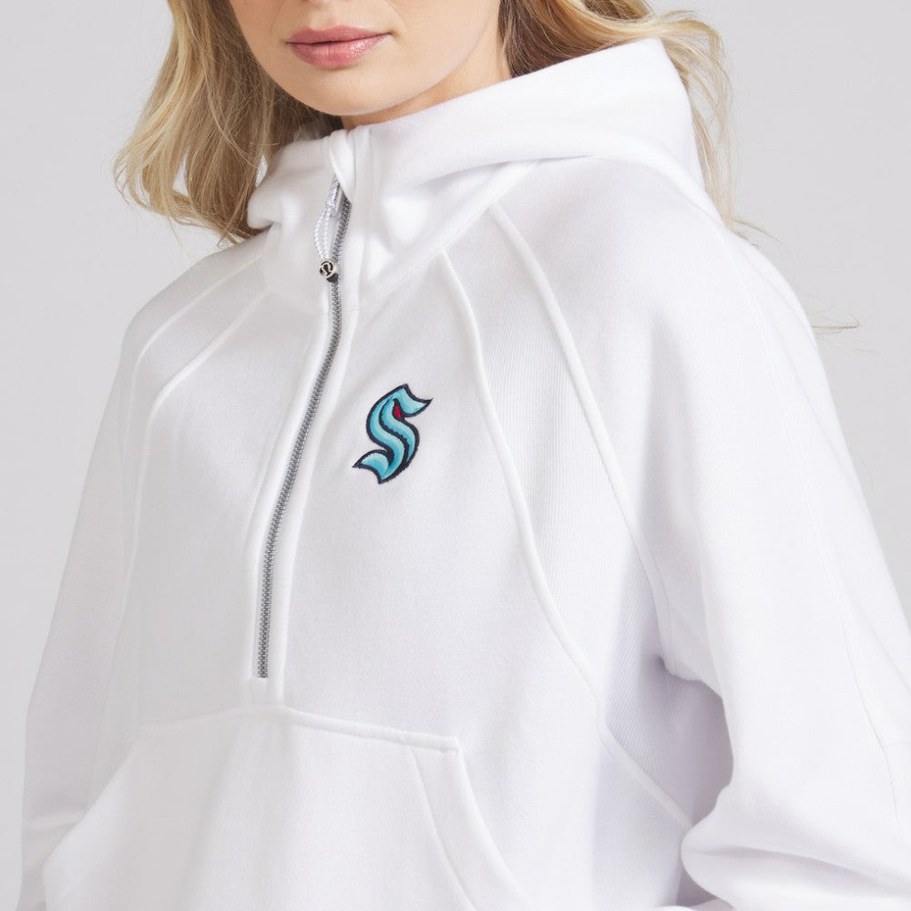 Seattle Kraken lululemon Women's Scuba Oversized Half-Zip Hoodie - White | NHL Lifestyle