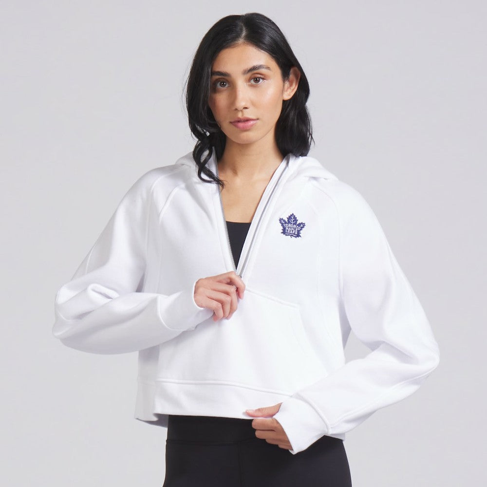 Toronto Maple Leafs lululemon Women's Scuba Oversized Half-Zip Hoodie - White | NHL Lifestyle