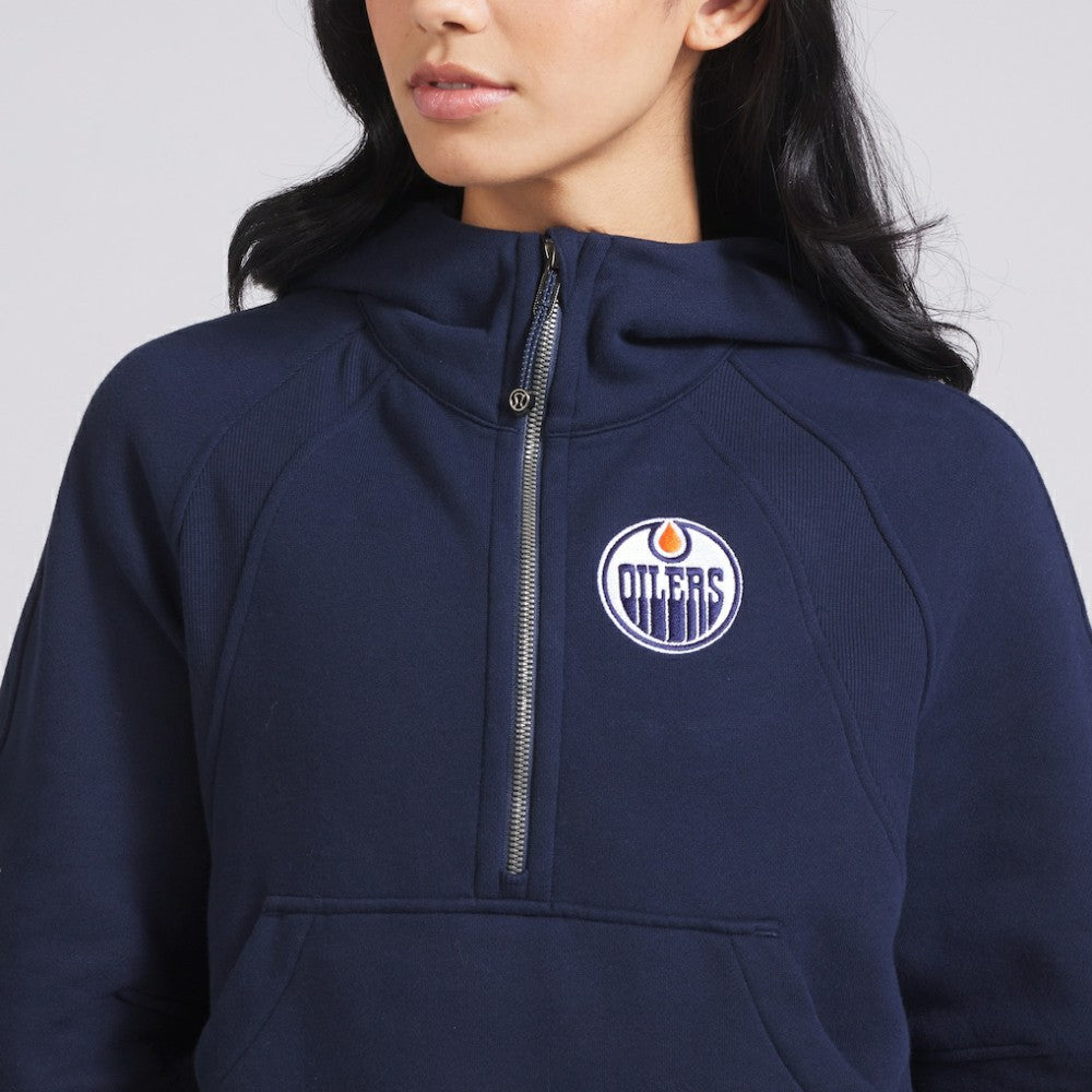Edmonton Oilers lululemon Women's Scuba Oversized Half-Zip Hoodie - True Navy | NHL near me