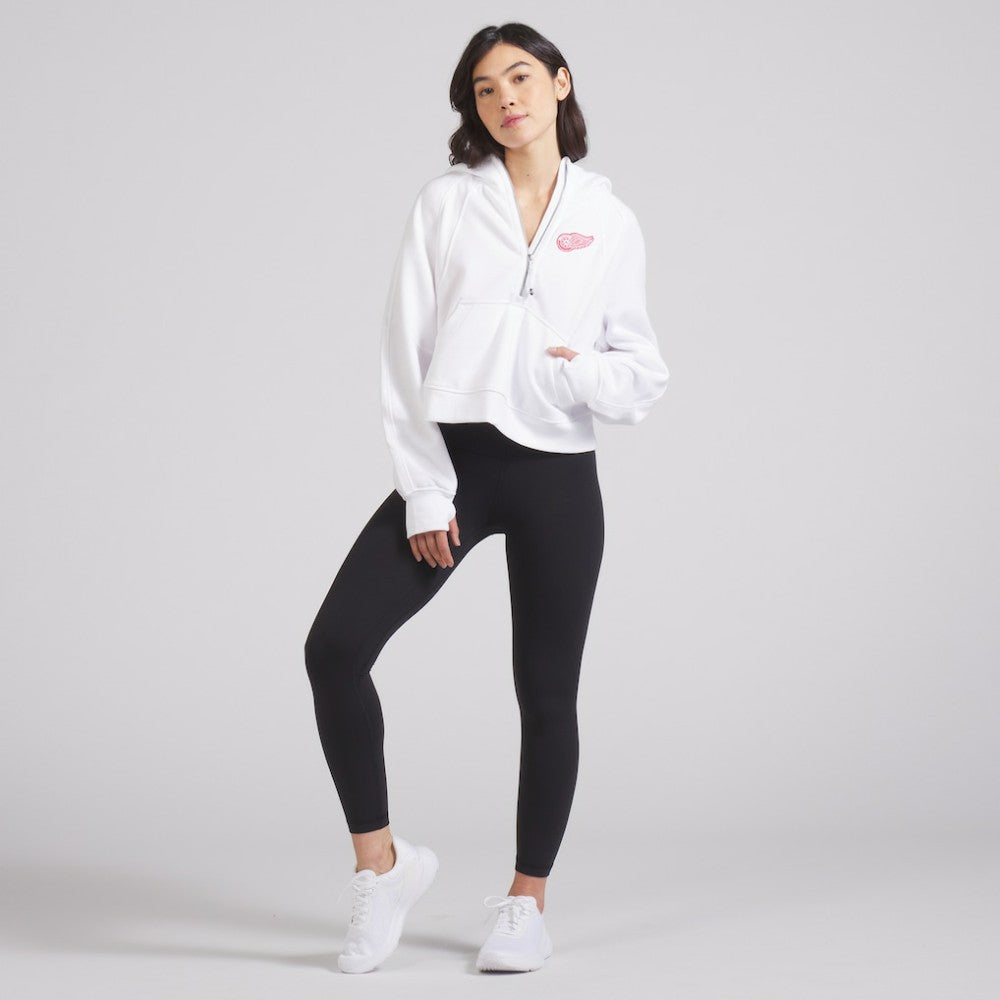 Detroit Red Wings lululemon Women's Scuba Oversized Half-Zip Hoodie - White | NHL Clearance