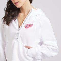 Detroit Red Wings lululemon Women's Scuba Oversized Half-Zip Hoodie - White | NHL Clearance