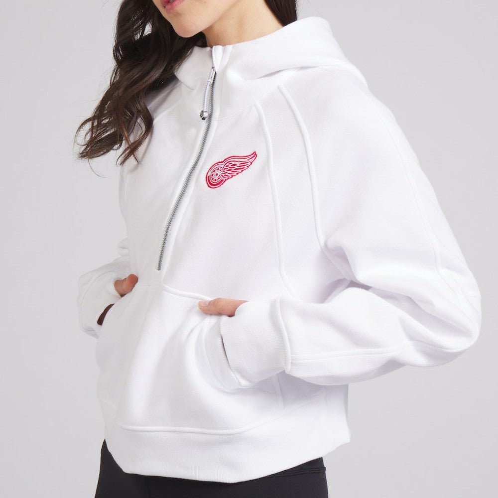 Detroit Red Wings lululemon Women's Scuba Oversized Half-Zip Hoodie - White | NHL Clearance