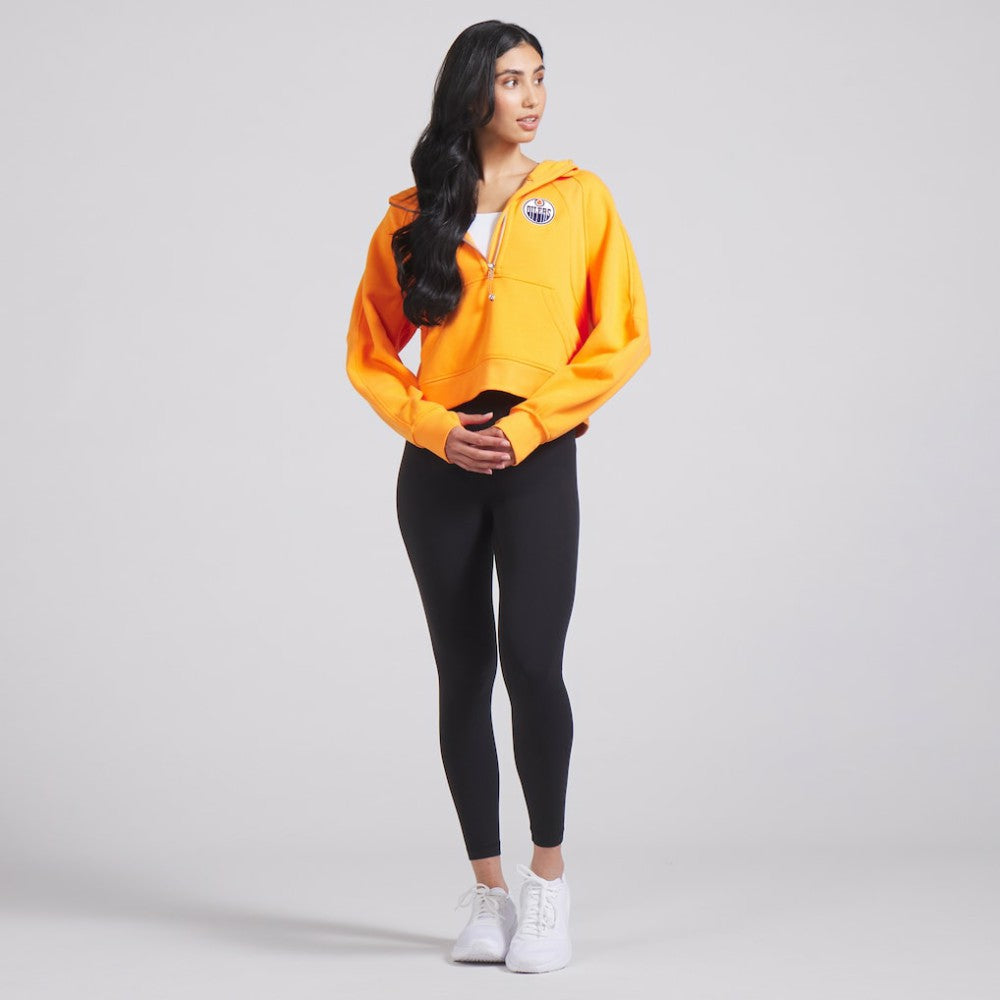 Edmonton Oilers lululemon Women's Scuba Oversized Half-Zip Hoodie - Tiger | NHL Clearance