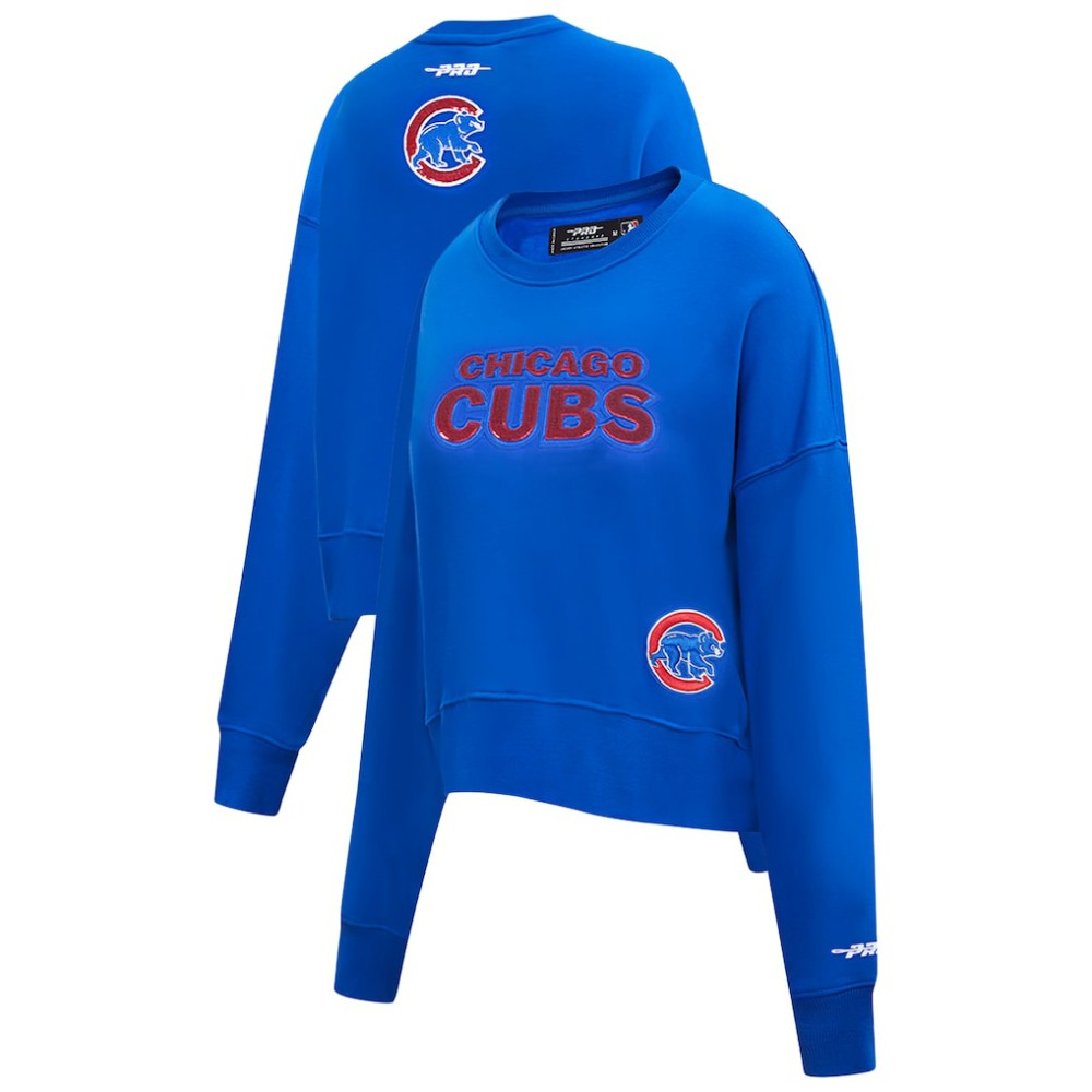Chicago Cubs Pro Standard Women's Game Day Classics Crewneck Pullover Sweatshirt Discount