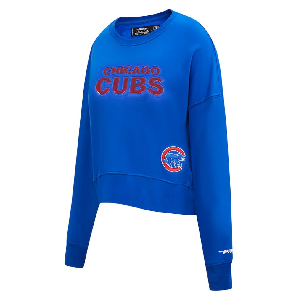 Chicago Cubs Pro Standard Women's Game Day Classics Crewneck Pullover Sweatshirt Discount