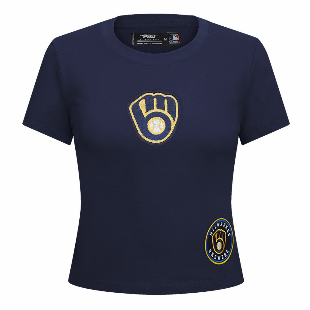 Milwaukee Brewers Pro Standard Women's Game Day Classics Baby Doll Cropped T-Shirt Sale