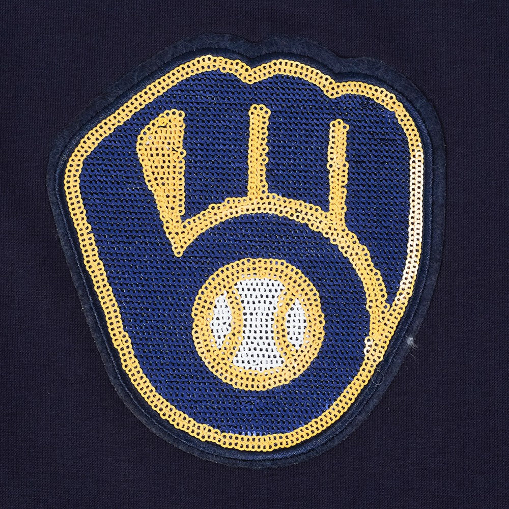 Milwaukee Brewers Pro Standard Women's Game Day Classics Baby Doll Cropped T-Shirt Sale