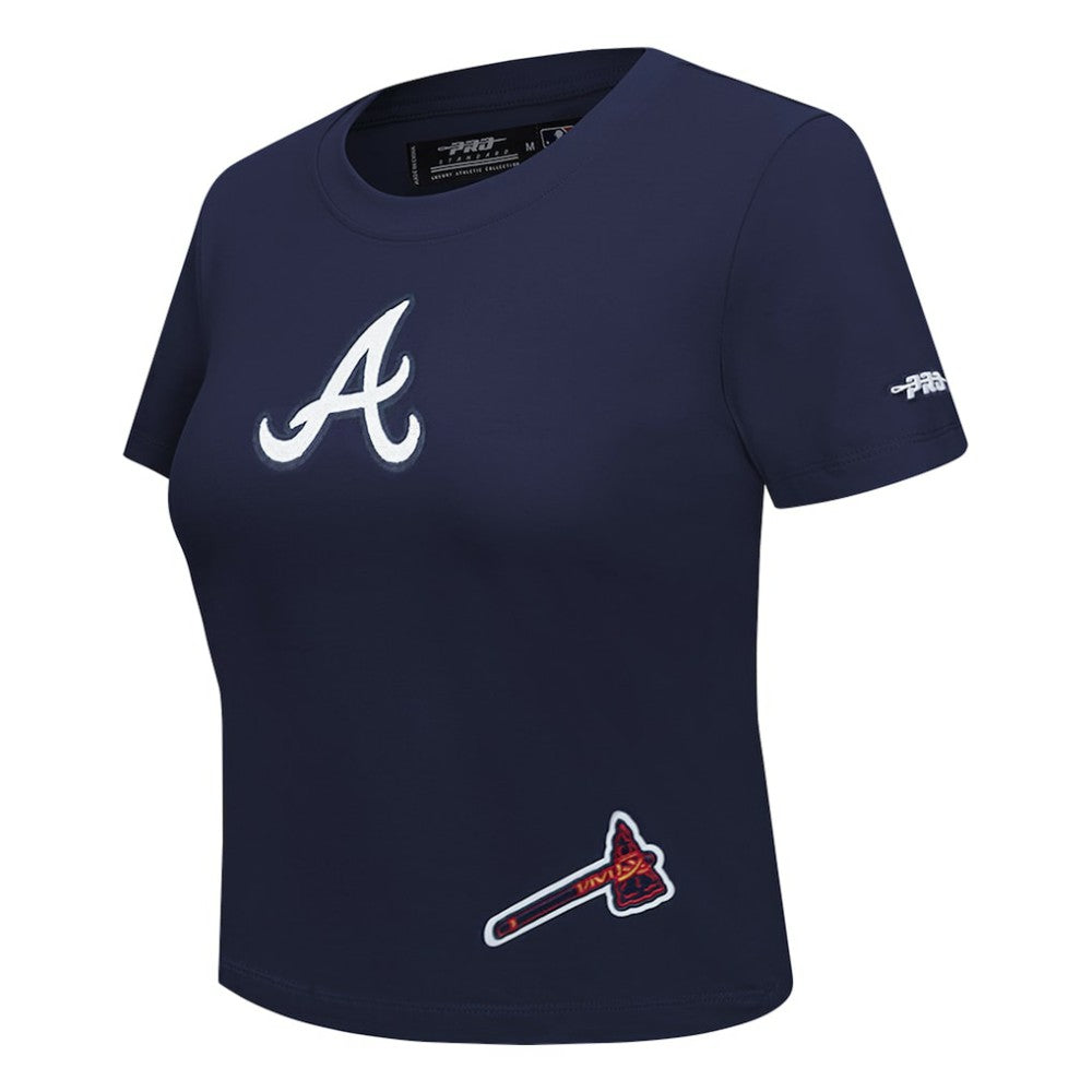 Atlanta Braves Pro Standard Women's Game Day Classics Baby Doll Cropped T-Shirt for sale
