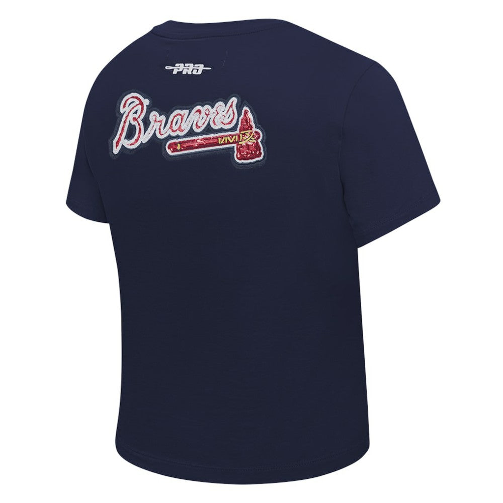 Atlanta Braves Pro Standard Women's Game Day Classics Baby Doll Cropped T-Shirt for sale