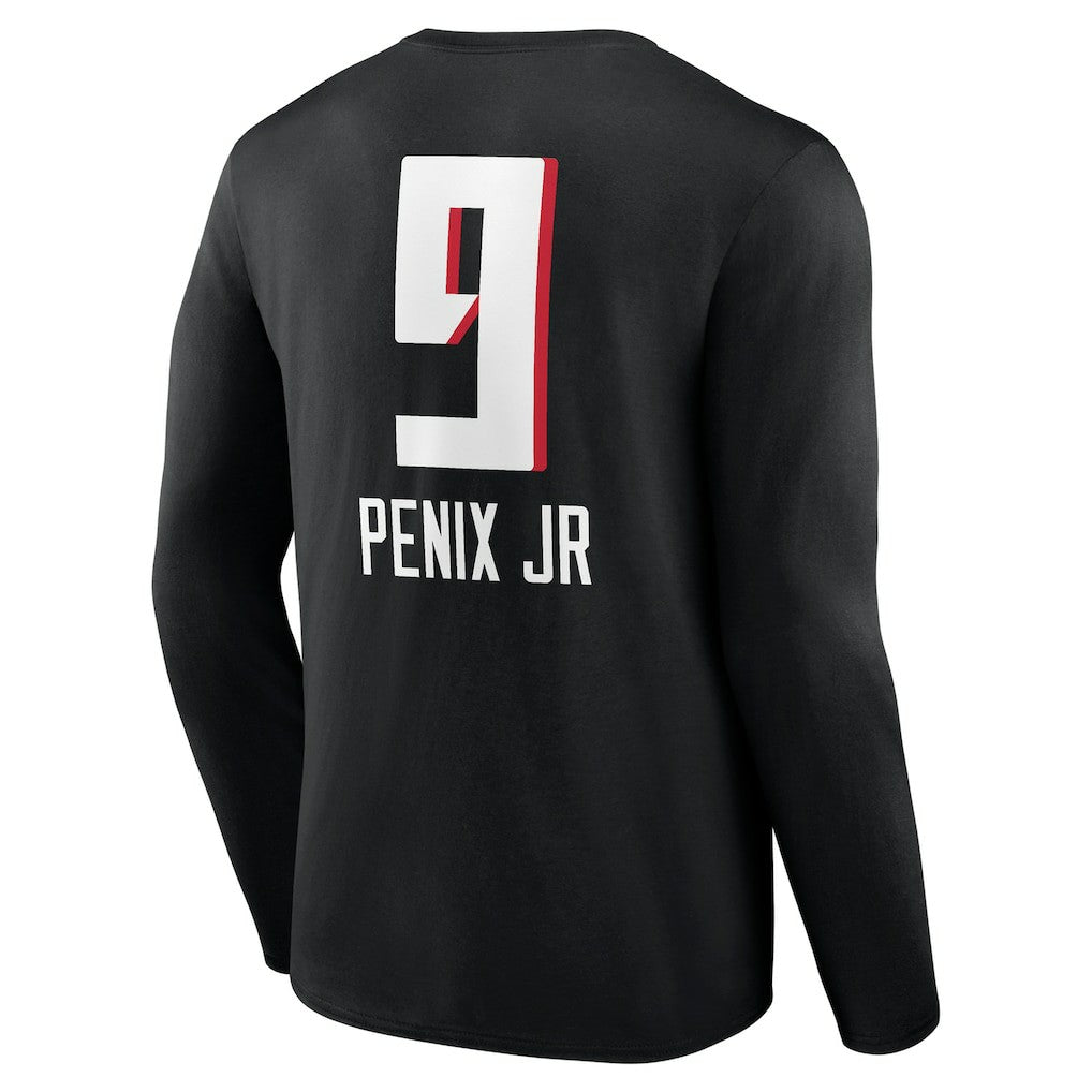 Michael Penix Jr. Atlanta Falcons Name & Number Team Wordmark Long Sleeve T-Shirt - Black - NFL
