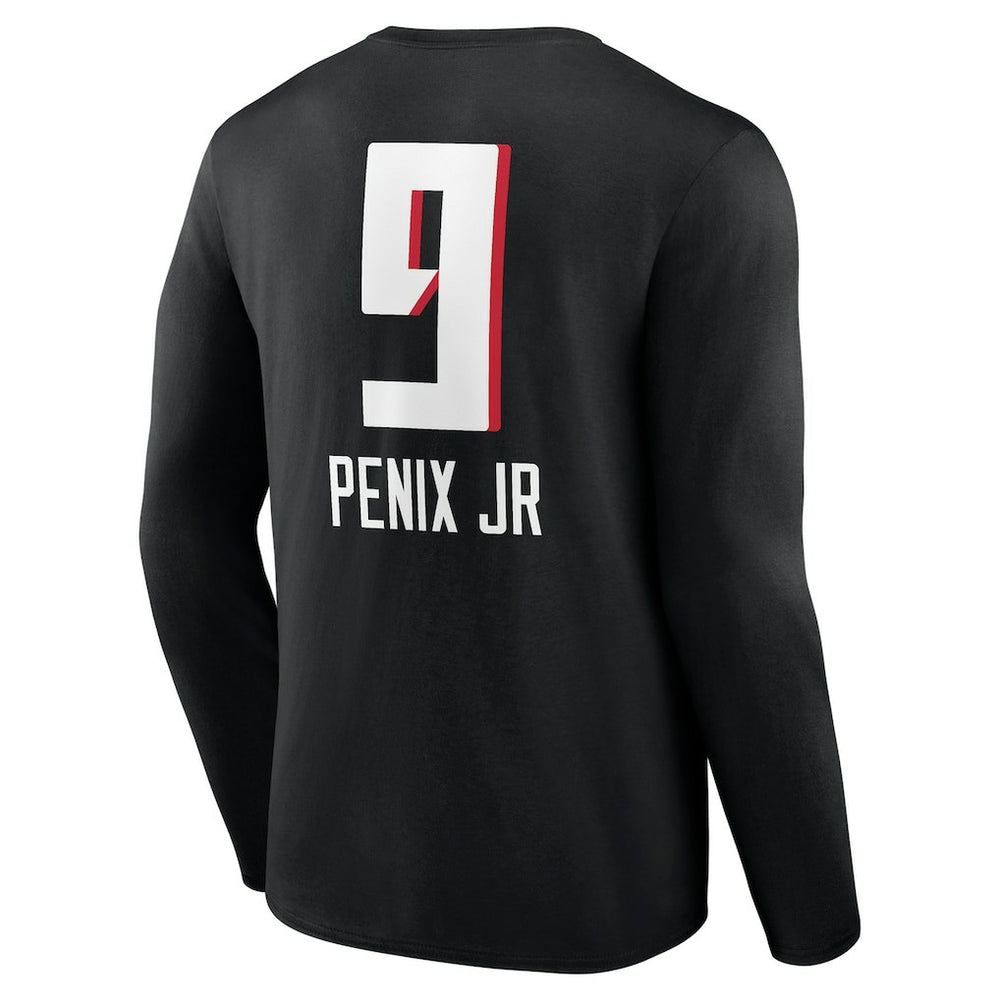 Michael Penix Jr. Atlanta Falcons Name & Number Team Wordmark Long Sleeve T-Shirt - Black - NFL