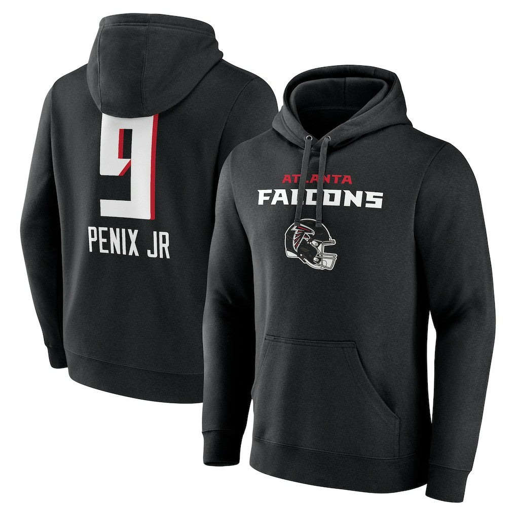 Michael Penix Jr. Atlanta Falcons Name & Number Team Wordmark Pullover Hoodie - Black - NFL