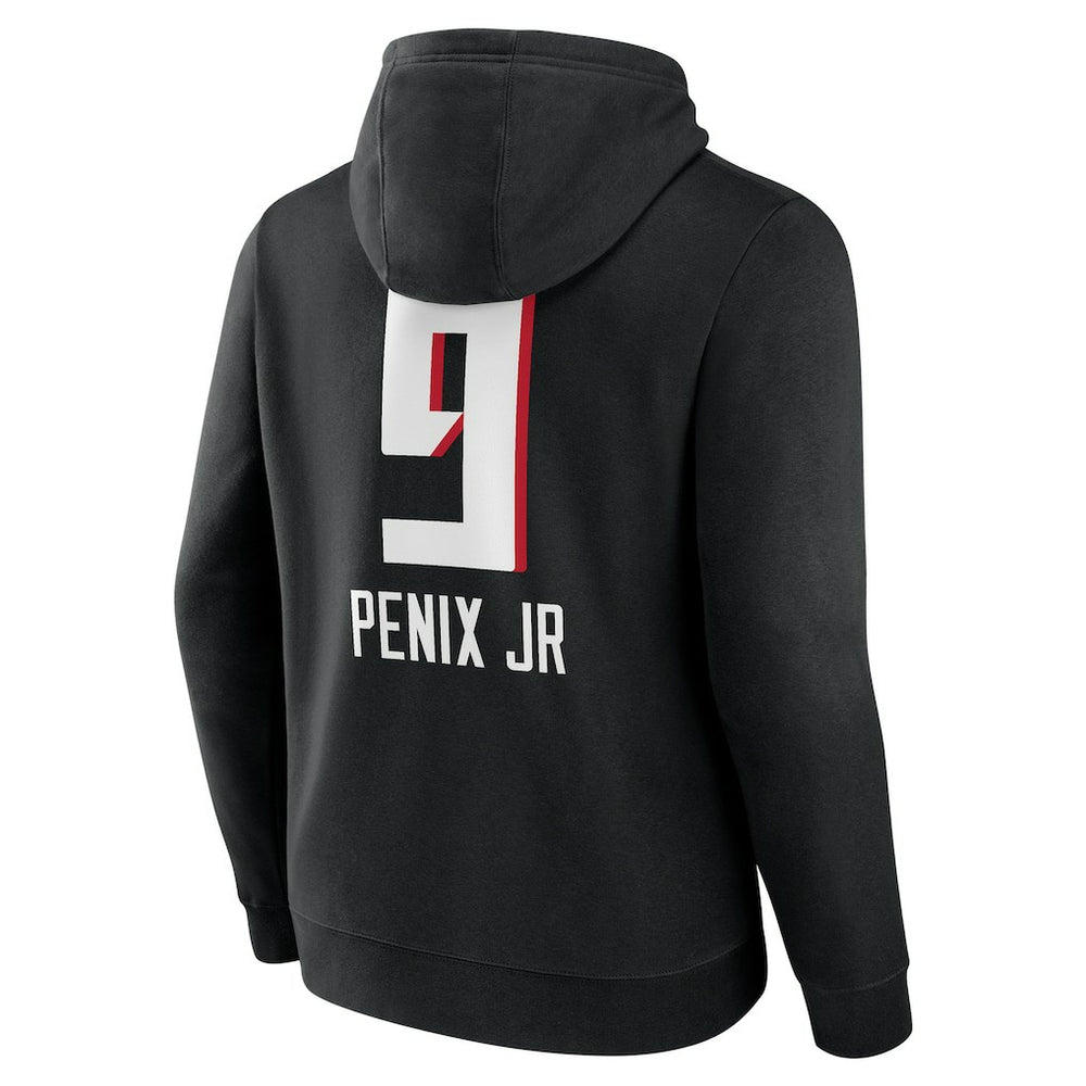 Michael Penix Jr. Atlanta Falcons Name & Number Team Wordmark Pullover Hoodie - Black - NFL