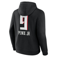 Michael Penix Jr. Atlanta Falcons Name & Number Team Wordmark Pullover Hoodie - Black - NFL