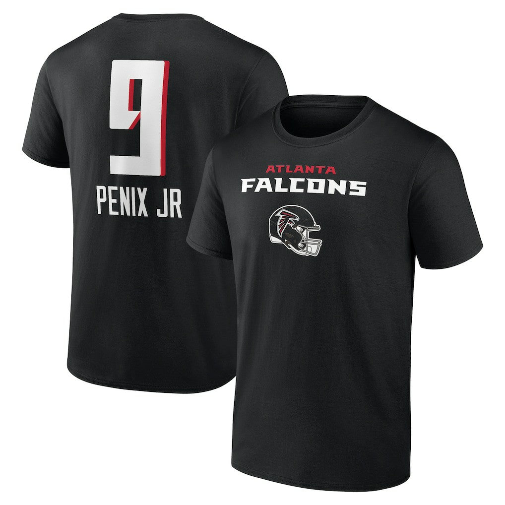 Michael Penix Jr. Atlanta Falcons Name & Number Team Wordmark T-Shirt - Black - NFL