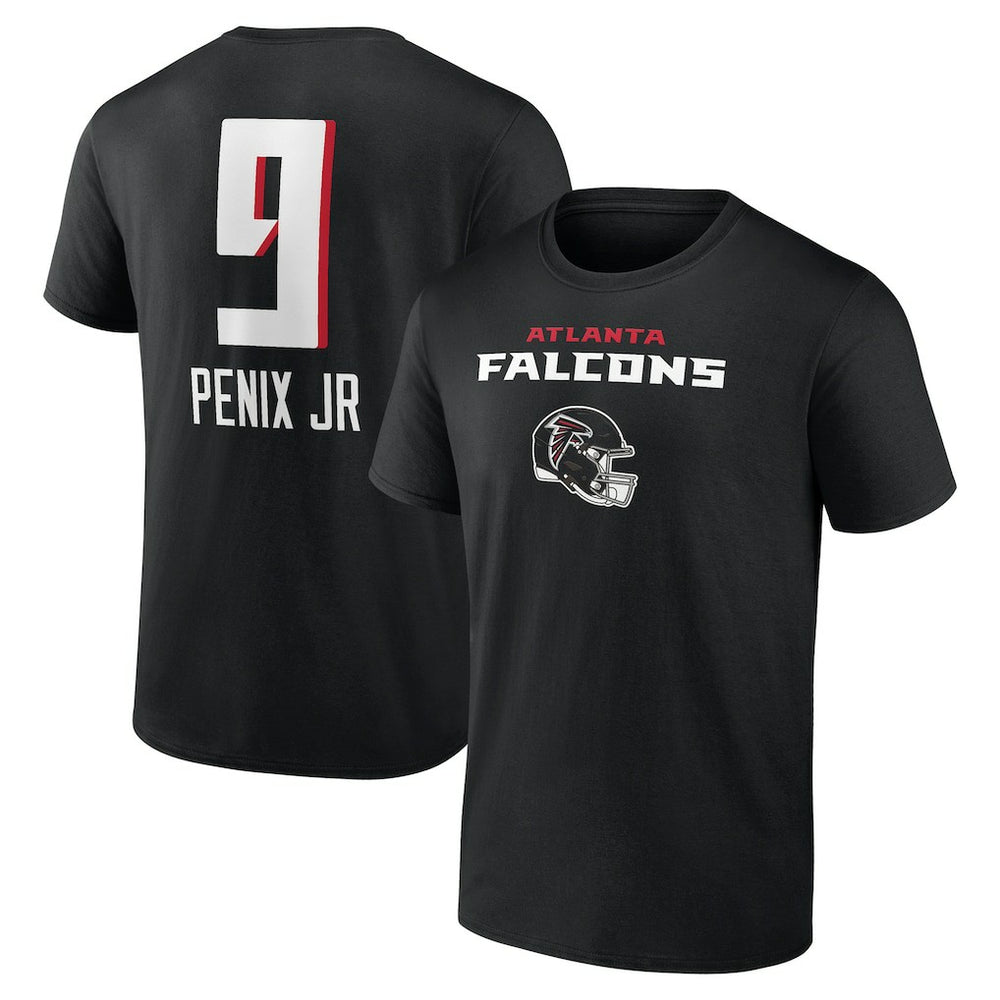 Michael Penix Jr. Atlanta Falcons Name & Number Team Wordmark T-Shirt - Black - NFL
