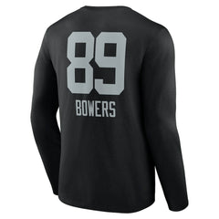 Brock Bowers Las Vegas Raiders Name & Number Team Wordmark Long Sleeve T-Shirt - Black - NFL
