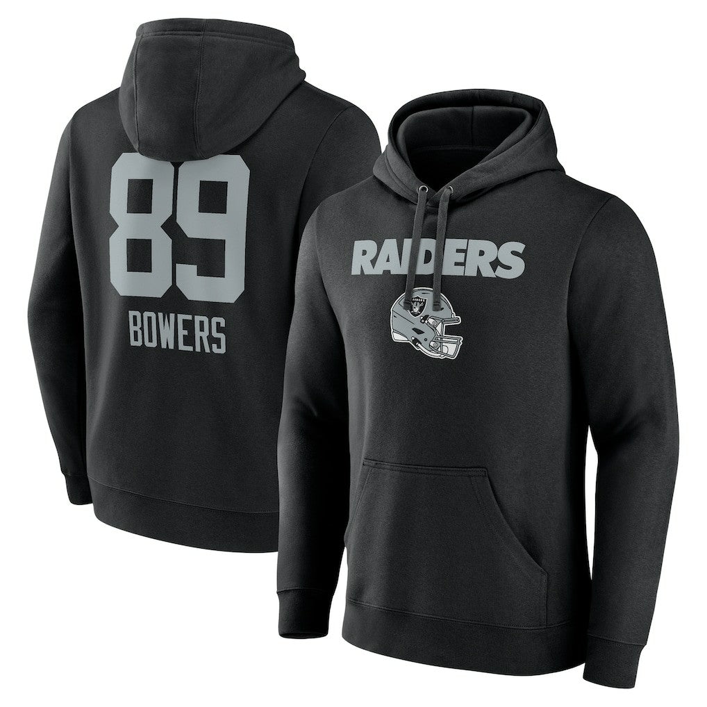 Brock Bowers Las Vegas Raiders Name & Number Team Wordmark Pullover Hoodie - Black - NFL