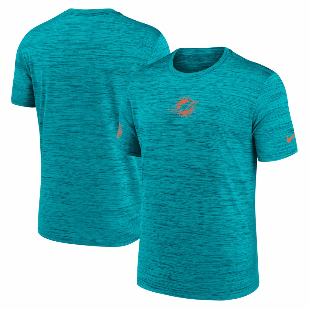 Miami Dolphins Big & Tall Sideline Velocity Performance T-Shirt - Aqua - Nike