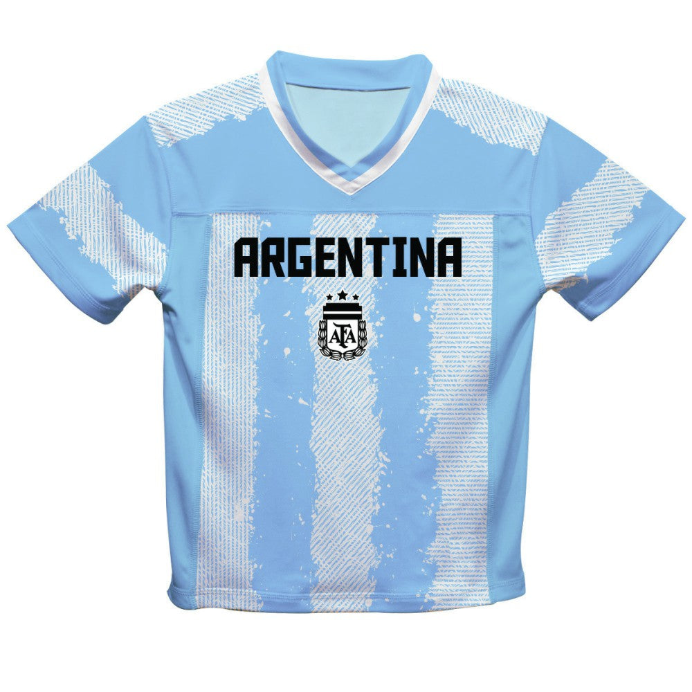 Lionel Messi Argentina National Team Vive La Fete Football Jersey Light Blue