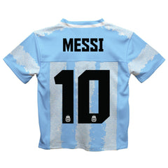 Lionel Messi Argentina National Team Vive La Fete Football Jersey Light Blue