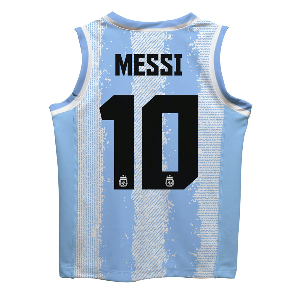 Lionel Messi Argentina National Team Vive La Fete Mesh Basketball Jersey Light Blue