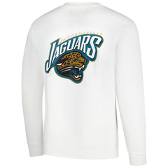 Jacksonville Jaguars Duval Classic Logos Pullover Sweatshirt - White - Mitchell & Ness