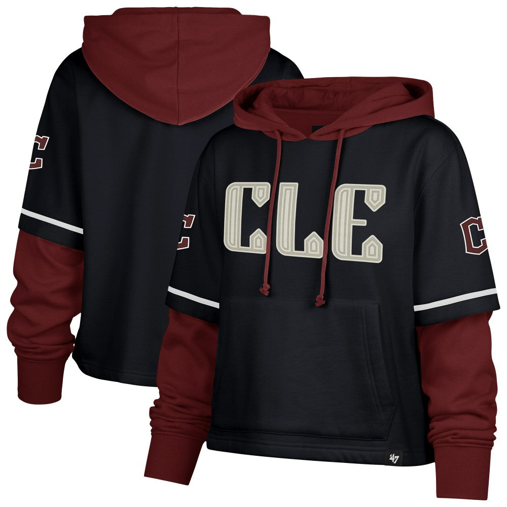 Cleveland Guardians '47 Women's City Connect Shortstop Cropped Pullover Hoodie Near Me