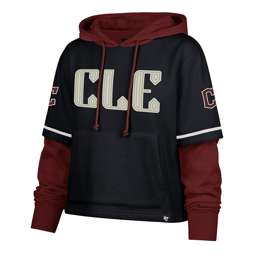 Cleveland Guardians '47 Women's City Connect Shortstop Cropped Pullover Hoodie Near Me