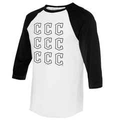 Cleveland Guardians Tiny Turnip Women's Logo Grid 3/4 Sleeve Raglan T-Shirt for sale