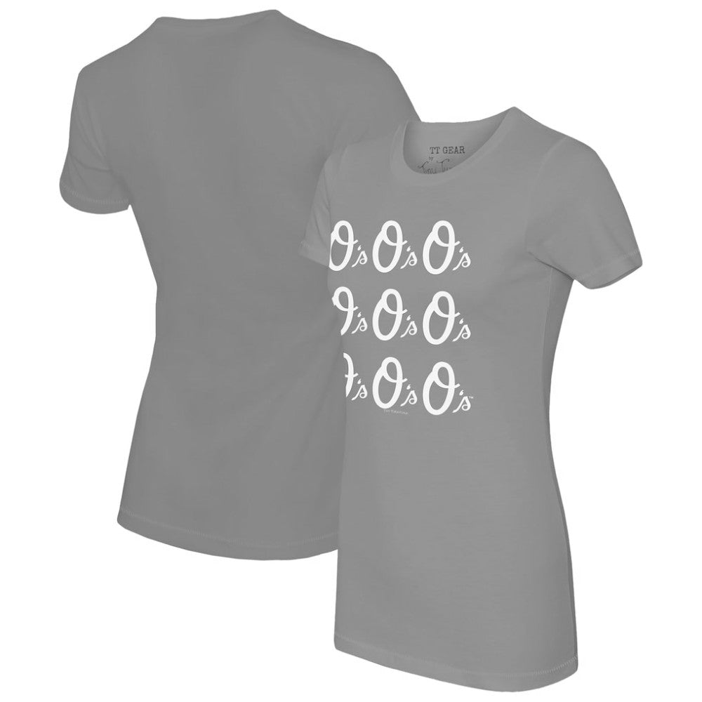 Baltimore Orioles Tiny Turnip Women's Logo Grid  T-Shirt Discount