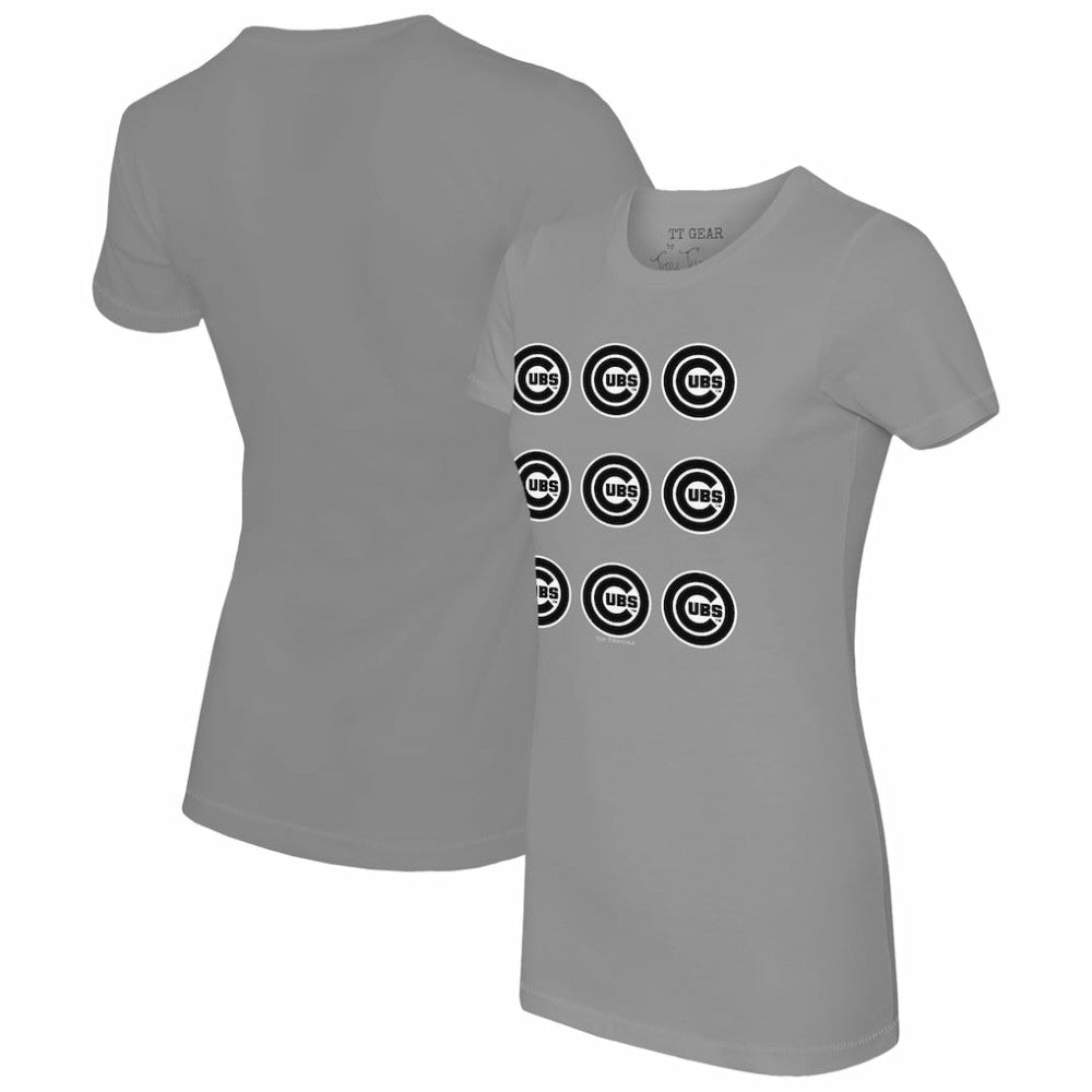 Chicago Cubs Tiny Turnip Women's Logo Grid  T-Shirt Discount