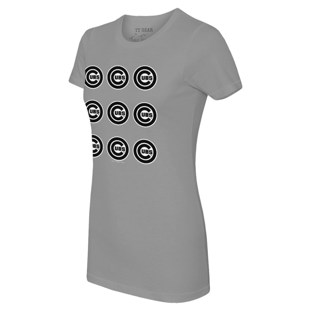 Chicago Cubs Tiny Turnip Women's Logo Grid  T-Shirt Discount