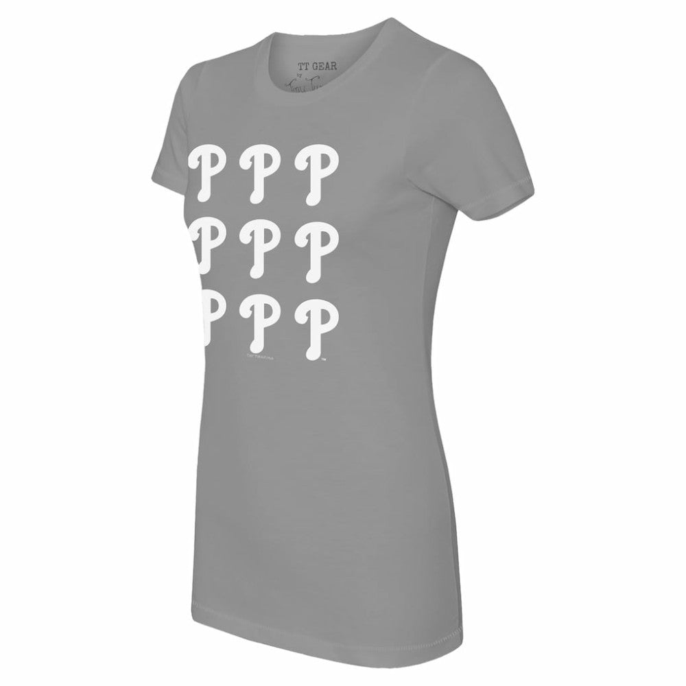 Philadelphia Phillies Tiny Turnip Women's Logo Grid  T-Shirt Online