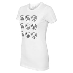 Milwaukee Brewers Tiny Turnip Women's Logo Grid T-Shirt Near Me